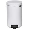 Brabantia newIcon - Cestino - coperchio incernierato - 12 L - pedale - bianco