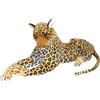 BRUBAKER leopardo peluche 110 cm sdraiato - XL peluche peluche - grande gatto marrone