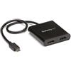 StarTech.com Adattatore USB-C a doppio HDMI, MST Hub USB Tipo C multi monitor, splitter HDMI 4K 30Hz per laptop USB type C, HDR, cavo integrato extra-lungo da 30cm - Solo Windows
