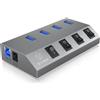 Icy Box ICY BOX IB-HUB1405 USB 3.2 Gen 1 (3.1 Gen 1) Type-B 5000 Mbit/s Antracite