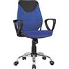 AMSTYLE Sedia da tavolo per bambini KiKa nero blu per bambini a partire da 6 anni