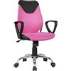 AMSTYLE Sedia da tavolo per bambini KiKa Black Pink per bambini a partire da 6 anni