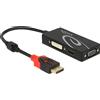 DELOCK Adattatore Displayport DP -> D-Sub15/HDMI/DVI 4K nero