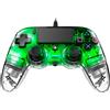 Nacon NACON PS4OFCPADCLGREEN Controller di gioco verde, Gamepad USB trasparente analogico/digitale PC, PlayStation 4