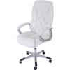 Mendler Sedia professionale per ufficio L42 XXL, poltrona girevole per dirigenti, portata 150 kg in Pelle finta ~ bianco