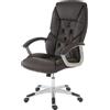 Mendler Sedia professionale per ufficio L42 XXL, poltrona girevole per dirigenti, portata 150 kg in Pelle finta ~ marrone