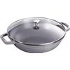 Staub cast iron wok with lid - 30 cm Graphite
