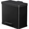Hailo 0633-260 Separatore di rifiuti a pedale Öko Trio Plus L - 3 x 9 l, nero