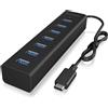ICY BOX Hub USB 3.0 a 7 porte IcyBox IB-HUB1700-C3 USB 3.0 Tipo-C (b) al dettaglio