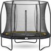 Salta Comfort, trampolino fuori terra, rotondo, 120 kg, 5 anni, rete di sicurezza, nero