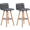 SoBuy set di 2 sgabelli da bar sgabello da banco con schienale sgabello grigio scuro altezza seduta: 68cm FST50-DGx2