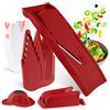 Börner V1 grattugia per verdure set professionale affetta verdure affetta cetrioli affetta verdure affetta patate grattugia carote grattugia frutta affetta cavoli vegan, colore:rosso