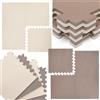 Eyepower Tappeto a incastro marrone-beige: 4 tappeti da 60x60x2 cm ciascuno + 2 pezzi perimetrali