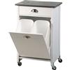 KESPER Carrello da cucina con cestino, 50 x 79 x 37 cm, bianco KESPER 25527