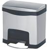 Rubbermaid - Slim Jim Step On Container Front Step Acciaio inossidabile 15 litri - Acciaio inossidabile - Acciaio inossidabile opaco, Nero