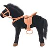 vidaXL Animale di peluche Cavallo in piedi peluche nero