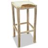 vidaXL Sgabello da bar in vera pelle e legno massiccio di teak