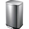 EKO - Cestino a pedale Della 50 litri - Acciaio inox Plastica - Acciaio inox opaco
