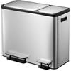 EKO - EcoCasa Recycler Cestino a pedale 30+15 litri - Acciaio inox Plastica - Acciaio inox opaco