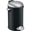 EKO - Cestino a pedale Belle Deluxe 20 litri - Acciaio Plastica - Nero, Acciaio inox opaco