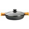 PINTI INOX Efficient Tegame 2 Manici Antiaderente Con Coperchio Cm36