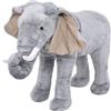 möbelando Peluche elefante in piedi grigio XXL
