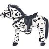 vidaXL Cavallo di peluche in piedi bianco e nero XXL