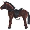 vidaXL Cavallo giocattolo di peluche in piedi marrone scuro XXL