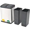 vidaXL Bidone a pedale per il riciclaggio in acciaio inox 36 L
