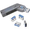 LogiLink USB Sicherheitsschloss, 1 Schlssel / 4 Schl"sser