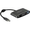 Delock Adattatore DELOCK USB-C St > HDMI-Bu + USB-A Bu + USB-C Bu PD