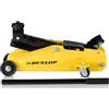 Dunlop Cric idraulico Dunlop per auto con capacità 2T - Sollevamento auto 135-305 mm - Compatto con ruote