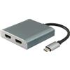 Equip 133464 Equip Adapter USB-C -> 2x HDMI 4K30Hz 0.15m gr Polybeutel