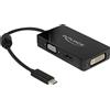 Delock Adattatore DELOCK USB-C > VGA/HDMI/DVI St/Bu nero