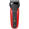 Braun Series 3 300s Rasoio a lamina Trimmer Nero, Rosso