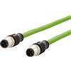 MetzConnect METZ CONNECT M12 - Cavo di rete - da M12 (4 poli) (M) a M12 (4 poli) (M) - 5 m - schermato - CAT 5e - a trefoli - verde