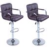 TRESKO® Set di 2 sgabelli da bar marrone con braccioli sgabello da bar sgabello da banco