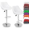 TRESKO set di 2 sgabelli da bar bianco sgabello da bar 360° liberamente ruotabile regolazione dell'altezza del sedile 60-80cm