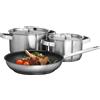 AEG Set di Pentole A3SS Padella 3 Pezzi in Acciaio Inox