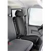 WALSER Transporter coprisedili auto per VW T6, 1 sedile singolo anteriore (bracciolo tagliato), coprisedili auto in tessuto protezioni sedili auto, set coprisedili auto per furgone