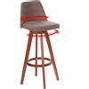 Mendler Sgabello da bar HWC-C43, sgabello da banco, girevole in legno tessile ~ marrone vintage, gambe chiare