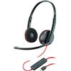 Poly Blackwire 3220 - Cuffie - Archetto - Chiamate e musica - Nero - Binaurale - Unità di controllo SCR