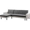 Habitat et Jardin Divano ad angolo convertibile e reversibile "Theo" "Theo" - 4 posti - Bianco e Grigio