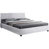 Habitat et Jardin Letto con contenitore "Carla" - Bianco - 140 x 190 cm