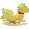 vidaXL Drago animale a dondolo con schienale in peluche 60x32x53 cm giallo-verde