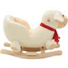 vidaXL Pecora a dondolo con schienale in peluche 60x32x50 cm Bianco