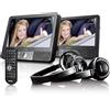 Lenco MES-415 - Lettore DVD portatile da 9 pollici con doppio schermo - USB/SD - Nero