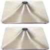 Mendler set di 2 piastre per piedi Piede per sgabello da bar Sgabello da bar Sedia girevole Sedia da pranzo, rettangolare Metallo spazzolato Ø 37,5 cm