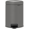 Brabantia 126284 cestino 5 L rotondo in plastica grigio