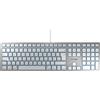 Cherry KC 6000 SLIM per MAC - Tastiera con cavo, argento/bianco, USB (QWERTZ - DE), formato standard (100%), con cavo, USB, QWERTZ, argento